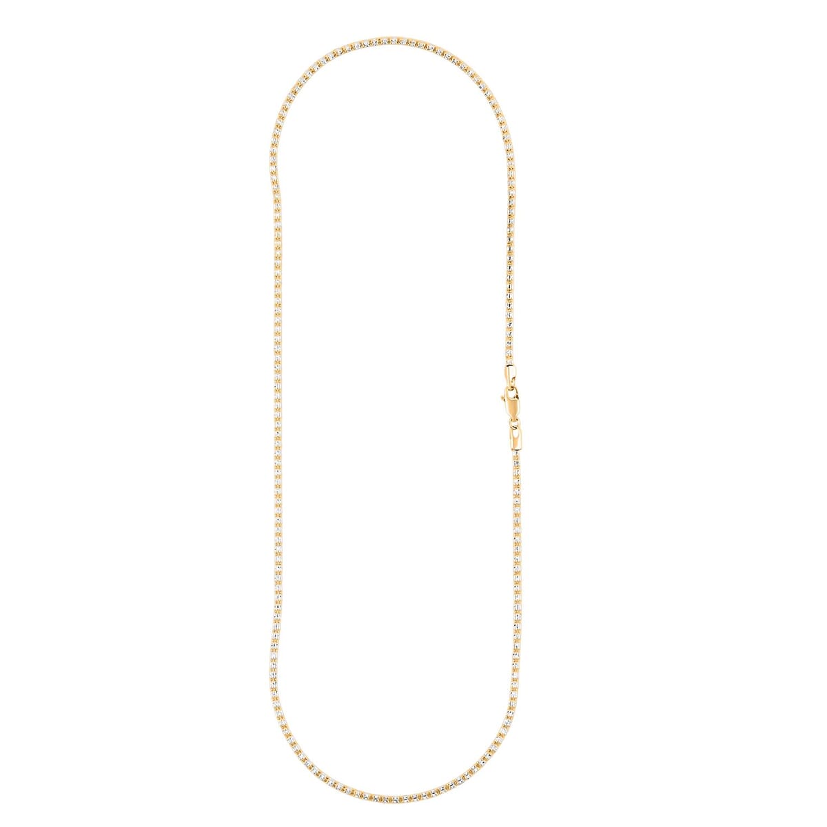 2.75mm Diamond Cut Ice Chain Necklace in 14K White and Yellow Gold 8.50 Grams 20 Inches image number 5