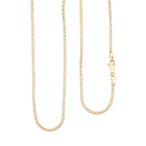 2.75mm Diamond Cut Ice Chain Necklace in 14K White and Yellow Gold 9.25 Grams 22 Inches