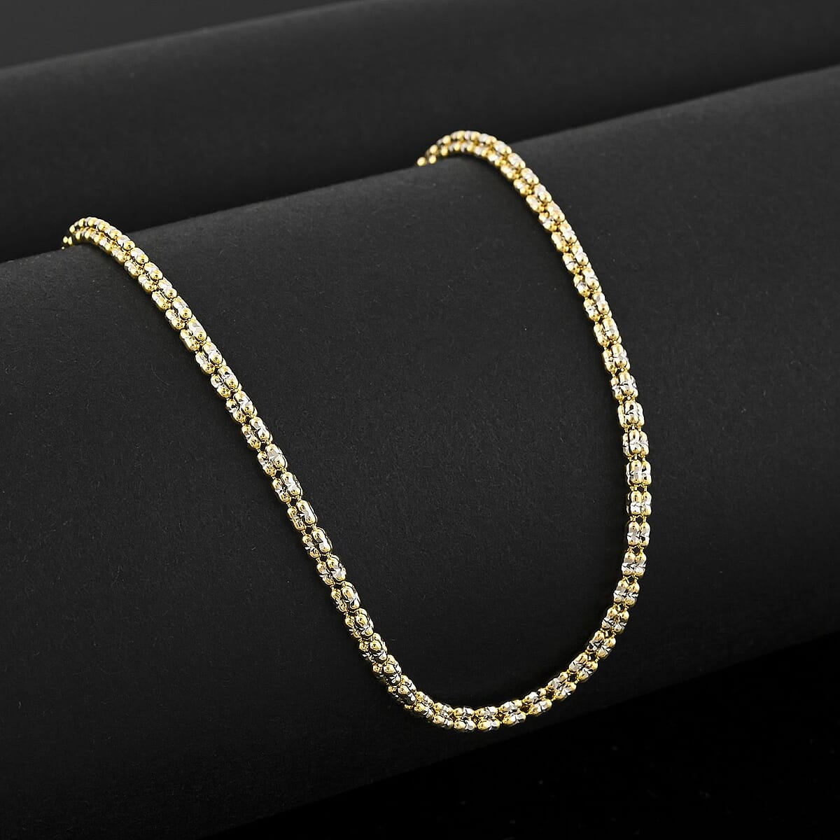 2.75mm Diamond Cut Ice Chain Necklace in 14K White and Yellow Gold 9.25 Grams 22 Inches image number 1