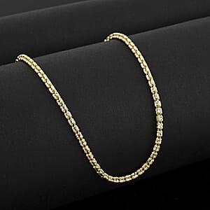 2.75mm Diamond Cut Ice Chain Necklace in 14K White and Yellow Gold 11.11 Grams 22 Inches