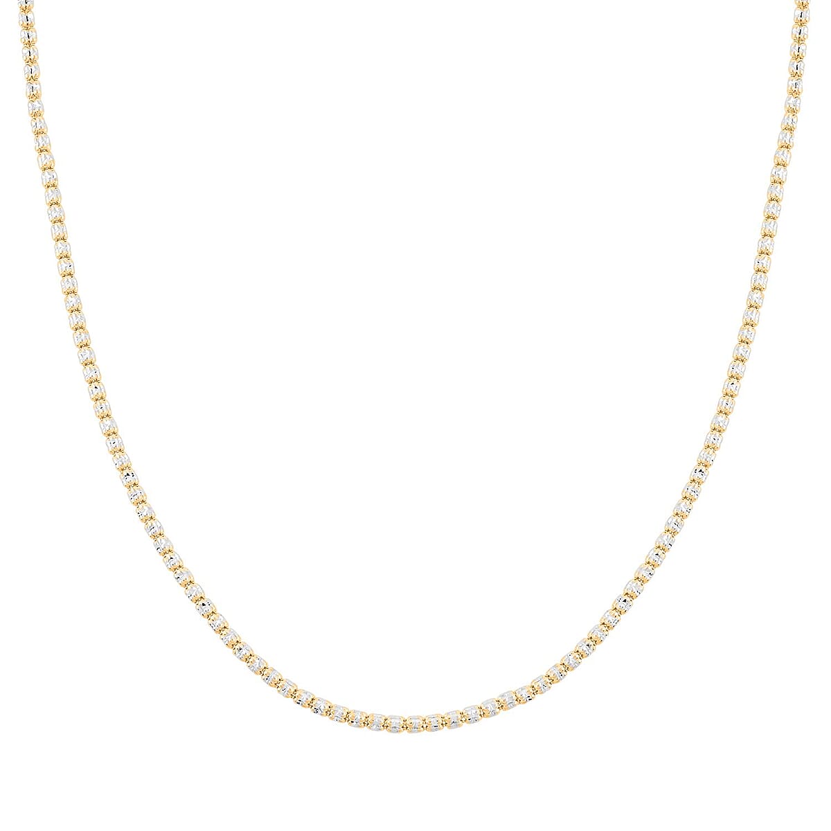 2.75mm Diamond Cut Ice Chain Necklace in 14K White and Yellow Gold 9.25 Grams 22 Inches image number 2