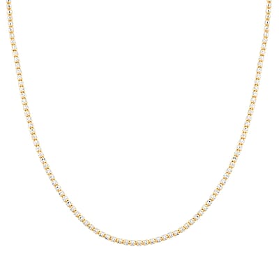 2.75mm Diamond Cut Ice Chain Necklace in 14K White and Yellow Gold 11.11 Grams 22 Inches