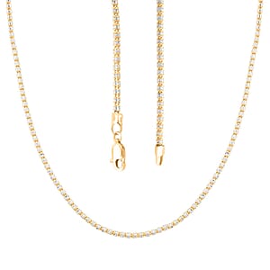 2.75mm Diamond Cut Ice Chain Necklace in 14K White and Yellow Gold 11.11 Grams 22 Inches
