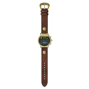 Wrangler Round Silvertone Smartwatch with Brown Wrangler Rivet Strap (Ships in 5-7 Business Days)