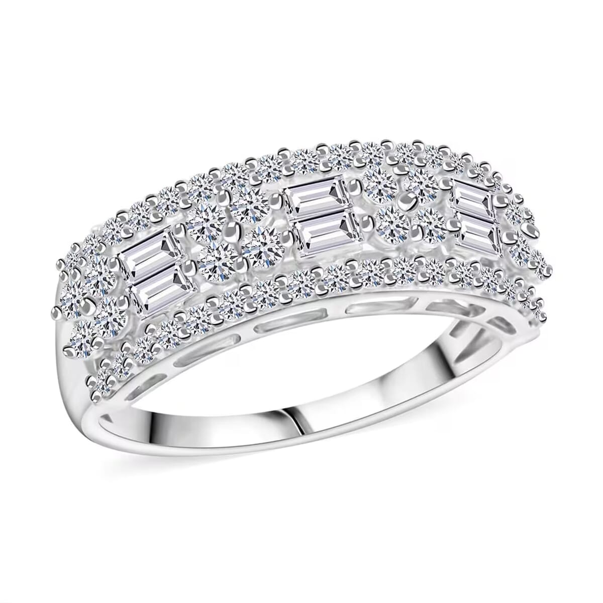 Luxuriant Lab Grown Diamond G SI 1.00 ctw Ring in Sterling Silver (Size 9.0) image number 0