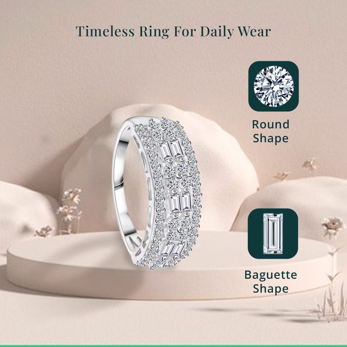 Luxuriant Lab Grown Diamond G SI 1.00 ctw Ring in Sterling Silver (Size 9.0) image number 5