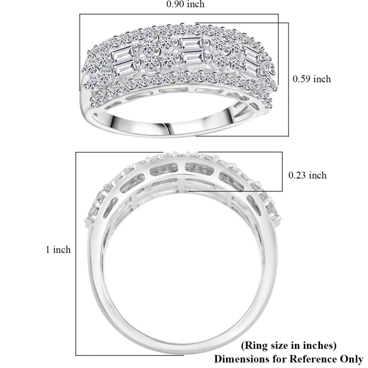 Luxuriant Lab Grown Diamond G SI 1.00 ctw Ring in Sterling Silver (Size 9.0) image number 7