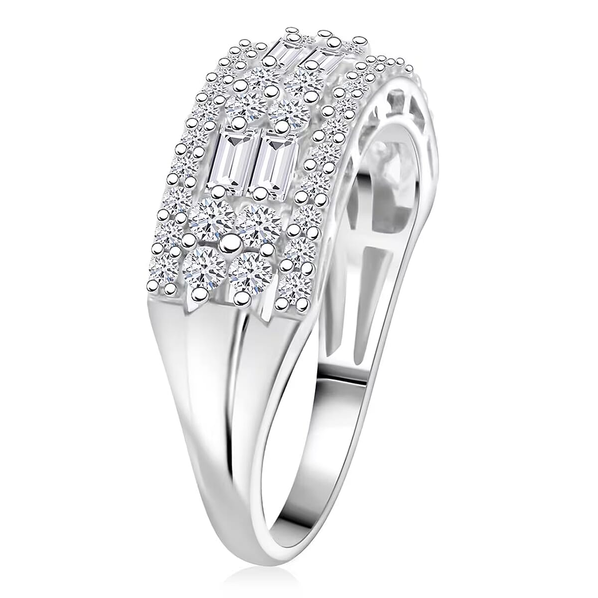 Luxuriant Lab Grown Diamond G SI 1.00 ctw Ring in Sterling Silver (Size 9.0) image number 8