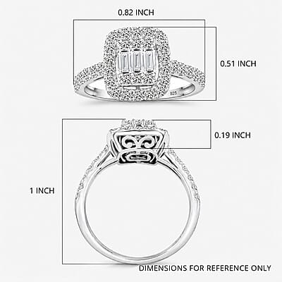 Luxuriant Lab Grown Diamond G SI 1.05 ctw Ring in Sterling Silver (Size 10.0) (Del. In 10-12 Days)