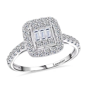 Luxuriant Lab Grown Diamond G SI 1.05 ctw Ring in Sterling Silver (Size 11.0)