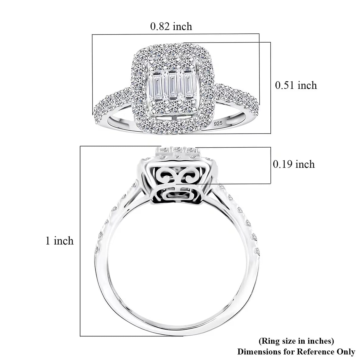 Luxuriant Lab Grown Diamond G SI 1.05 ctw Ring in Sterling Silver (Size 11.0) image number 7