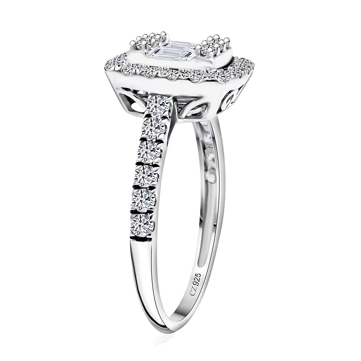 Luxuriant Lab Grown Diamond G SI 1.05 ctw Ring in Sterling Silver (Size 11.0) image number 8