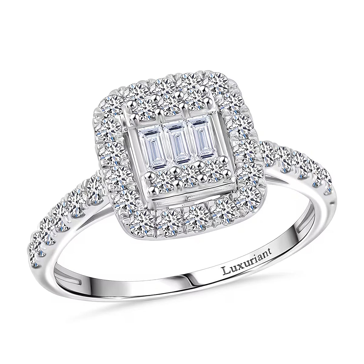 Luxuriant Lab Grown Diamond G SI 1.05 ctw Ring in Sterling Silver (Size 6.0) image number 0