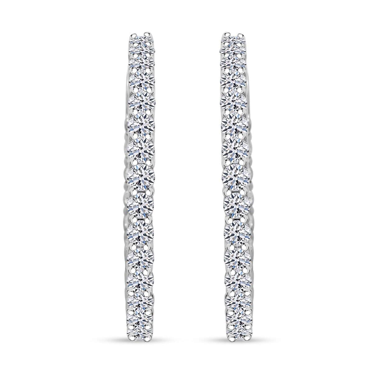 Luxuriant Lab Grown Diamond G SI 1.00 ctw Hoop Earrings in Sterling Silver image number 0