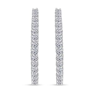 Luxuriant Lab Grown Diamond G SI 1.00 ctw Hoop Earrings in Sterling Silver