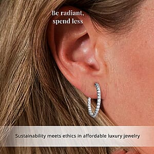 Luxuriant Lab Grown Diamond G SI 1.00 ctw Hoop Earrings in Sterling Silver