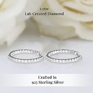 Luxuriant Lab Grown Diamond G SI 1.00 ctw Hoop Earrings in Sterling Silver