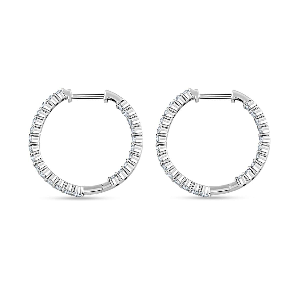 Luxuriant Lab Grown Diamond G SI 1.00 ctw Hoop Earrings in Sterling Silver image number 3