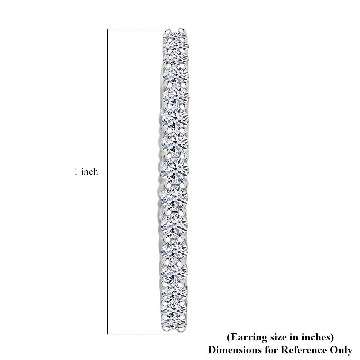 Luxuriant Lab Grown Diamond G SI 1.00 ctw Hoop Earrings in Sterling Silver image number 4