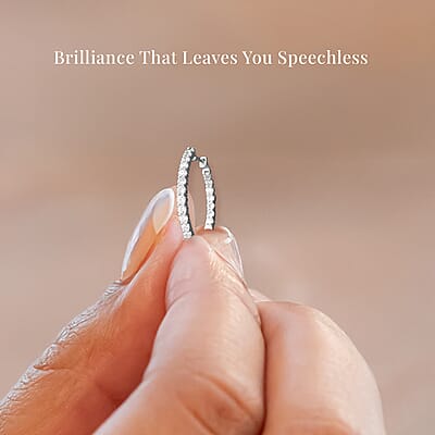 Luxuriant Lab Grown Diamond G SI 1.00 ctw Hoop Earrings in Sterling Silver