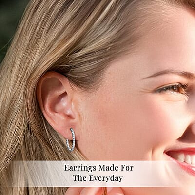 Luxuriant Lab Grown Diamond G SI 1.00 ctw Hoop Earrings in Sterling Silver