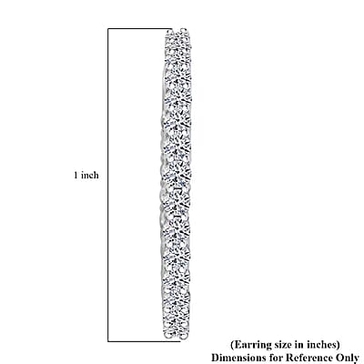 Luxuriant Lab Grown Diamond G SI 1.00 ctw Hoop Earrings in Sterling Silver