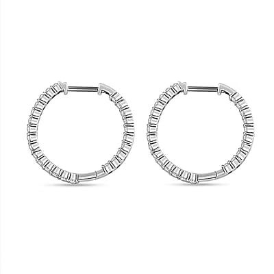 Luxuriant Lab Grown Diamond G SI 1.00 ctw Hoop Earrings in Sterling Silver