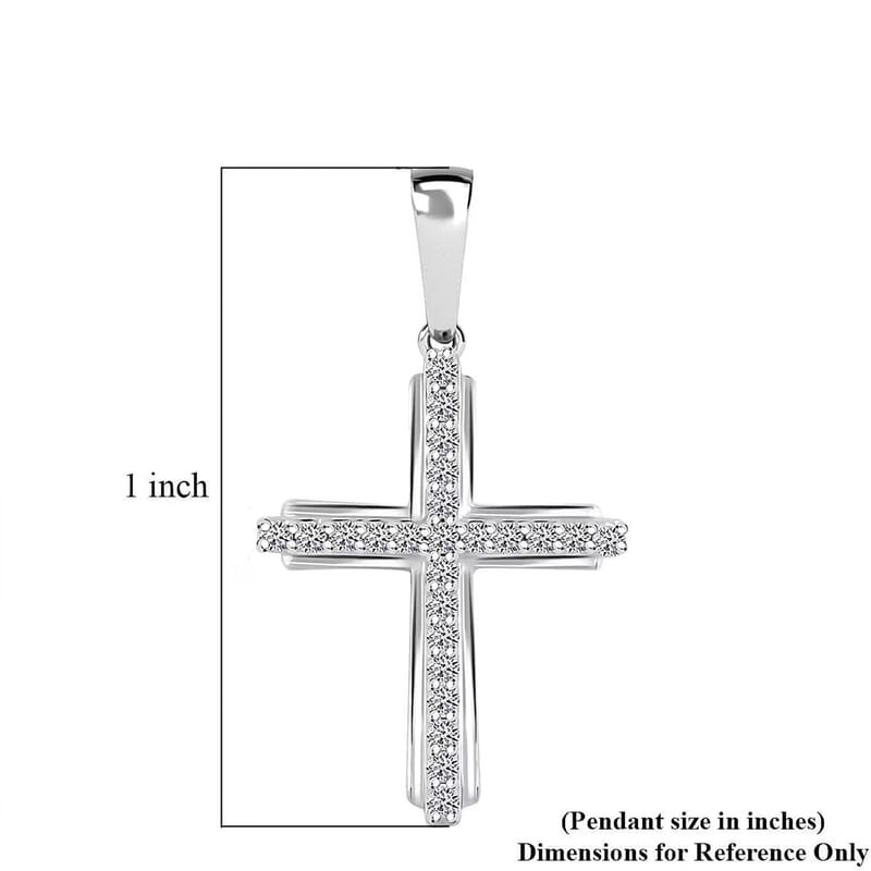 Luxuriant Lab Grown Diamond G SI 0.25 ctw Cross Pendant without Chain in Sterling Silver
