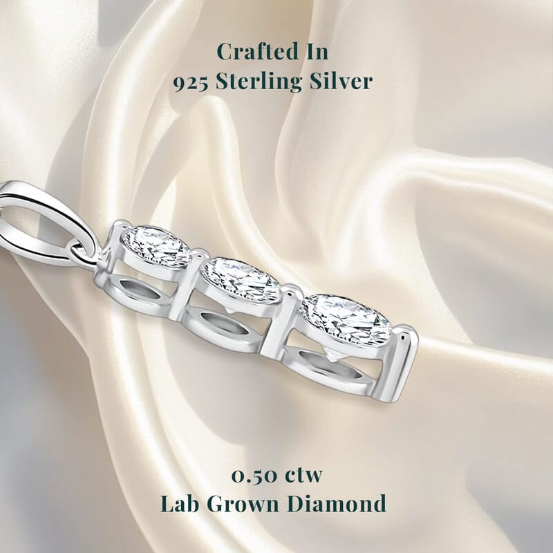 Luxuriant Lab Grown Diamond G SI 0.50 ctw Pendant without Chain in Sterling Silver