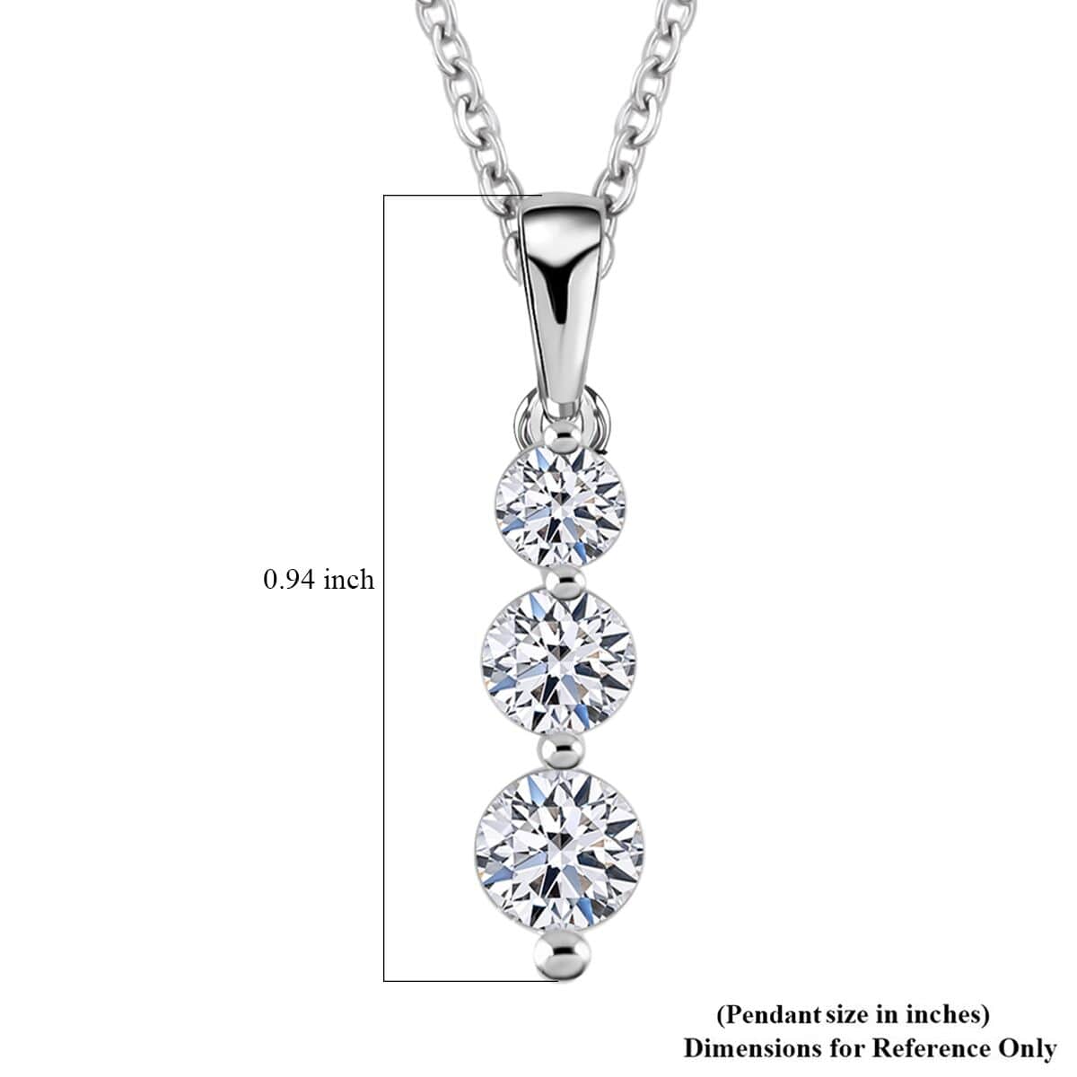 Luxuriant Lab Grown Diamond G SI 0.50 ctw Pendant in Sterling Silver image number 5