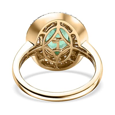 Luxoro 10K Yellow Gold AAA Kagem Zambian Emerald, Diamond (G-H, I2) (0.55 cts) Ring (Size 10.0) (4.45 g) 2.30 ctw