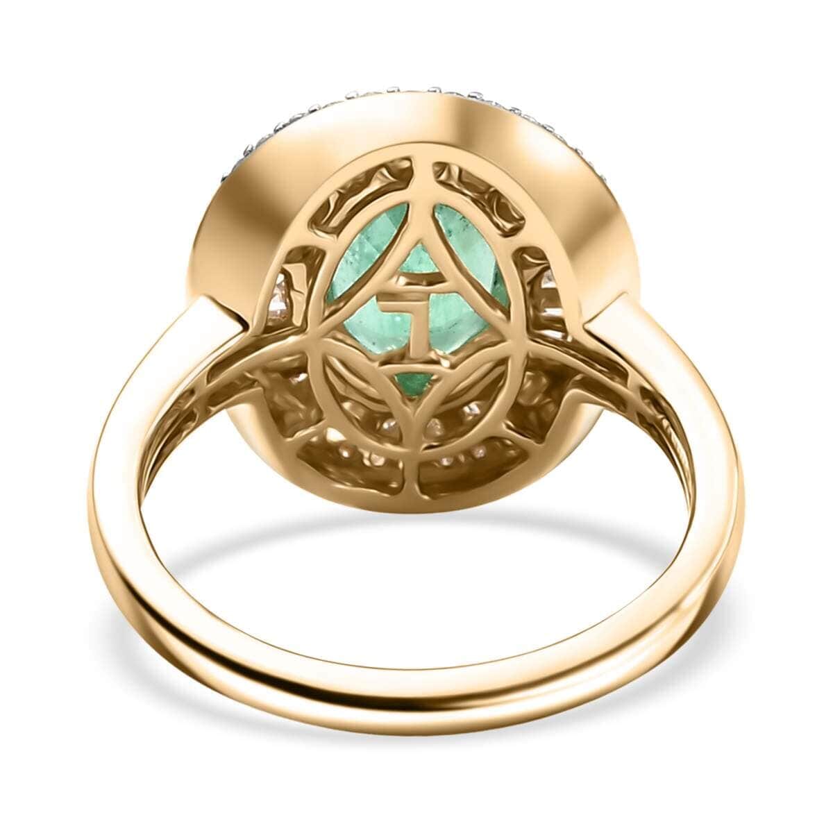 Luxoro 10K Yellow Gold AAA Kagem Zambian Emerald, Diamond (G-H, I2) (0.55 cts) Ring (Size 11.0) (4.45 g) 2.30 ctw image number 4