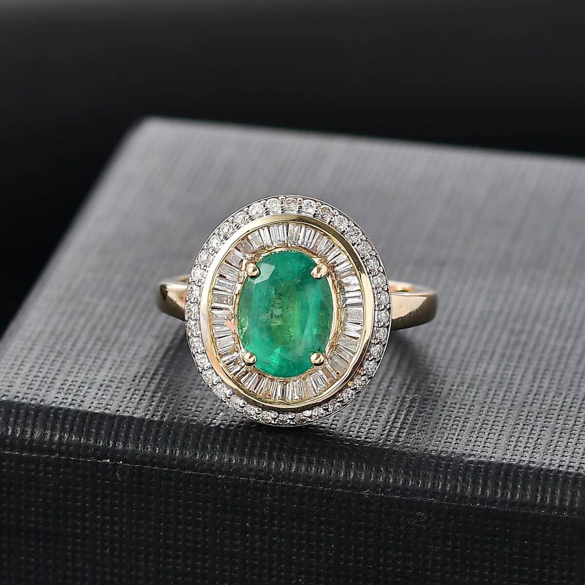 Doorbuster Luxoro AAA Kagem Zambian Emerald and G-H I2 Diamond 2.30 ctw Ring in 10K Yellow Gold (Size 6.0) 4.45 Grams image number 1