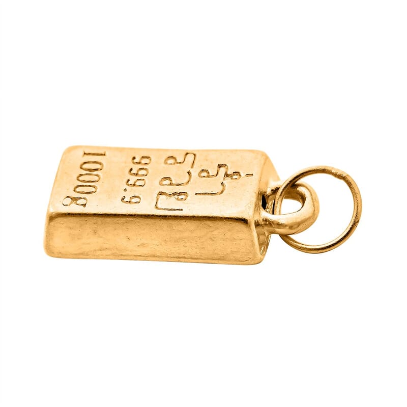 Bar Pendant in 24K Yellow Gold