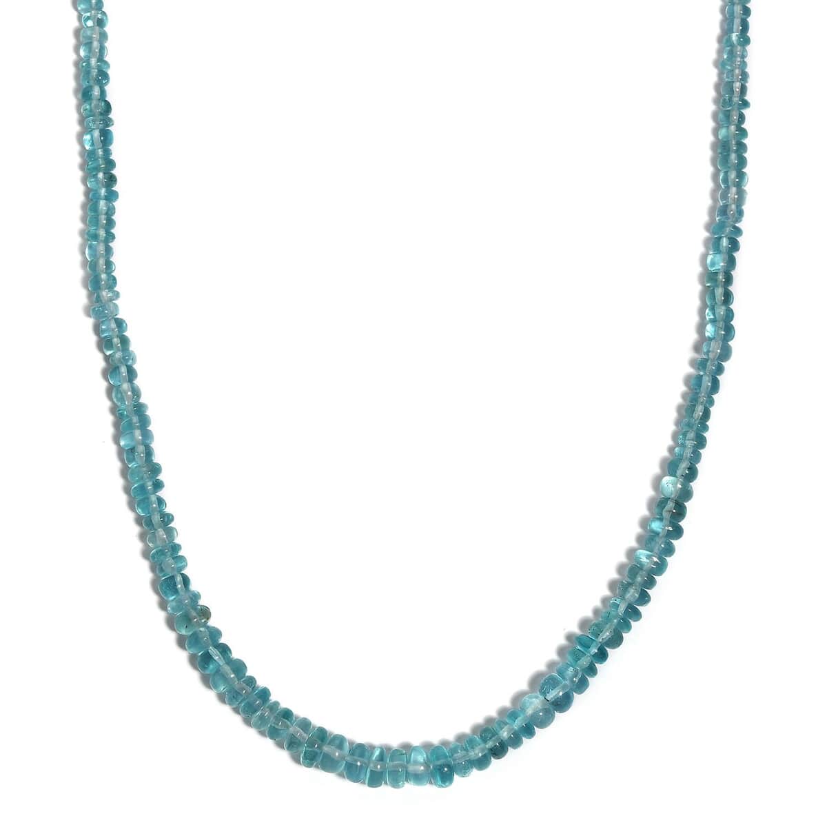 Betroka Blue Apatite 70.00 ctw Beaded Necklace in Rhodium Over Sterling Silver 18-20 Inches image number 0