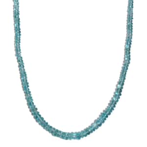 Betroka Blue Apatite 70.00 ctw Beaded Necklace in Rhodium Over Sterling Silver 18-20 Inches