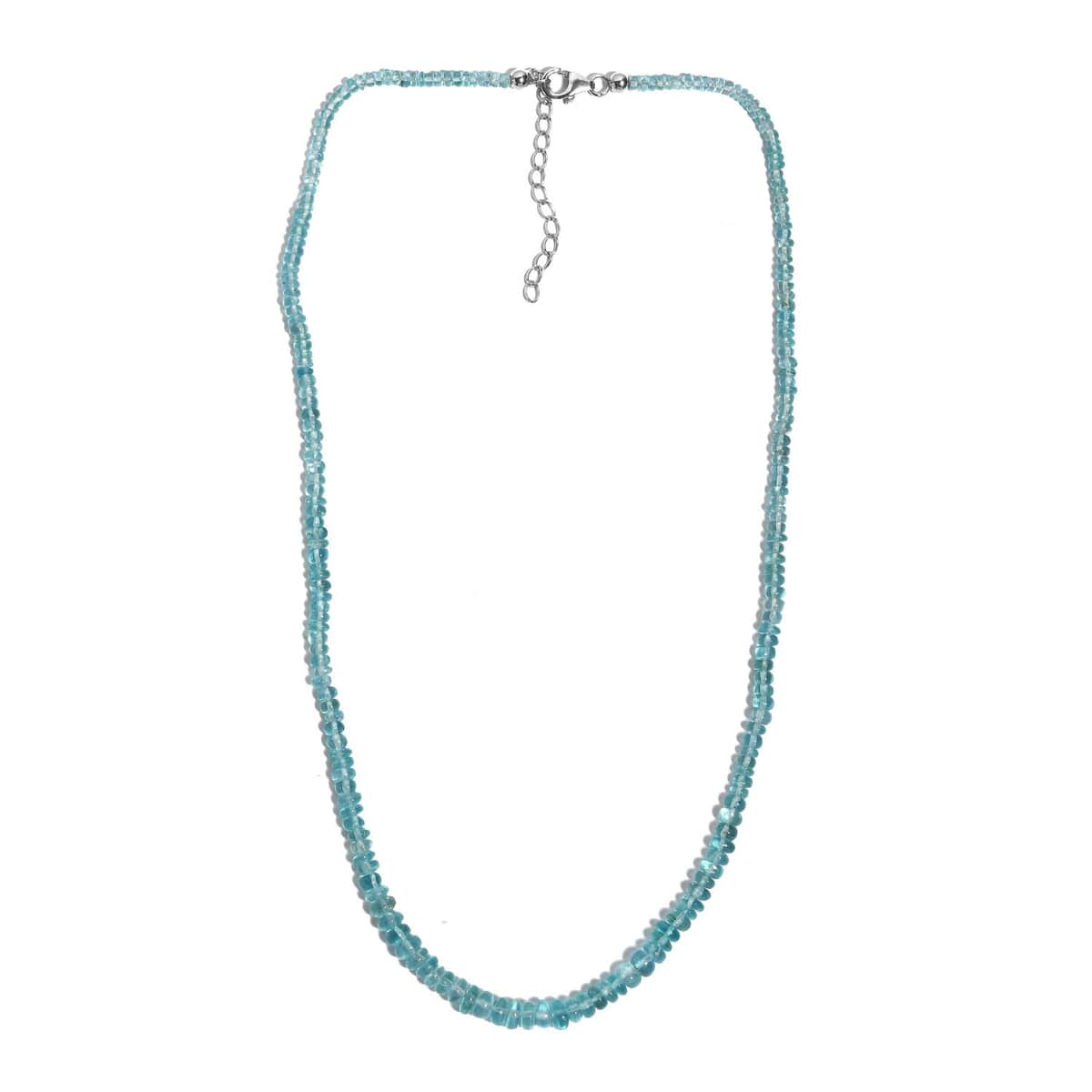 Betroka Blue Apatite 70.00 ctw Beaded Necklace in Rhodium Over Sterling Silver 18-20 Inches image number 3