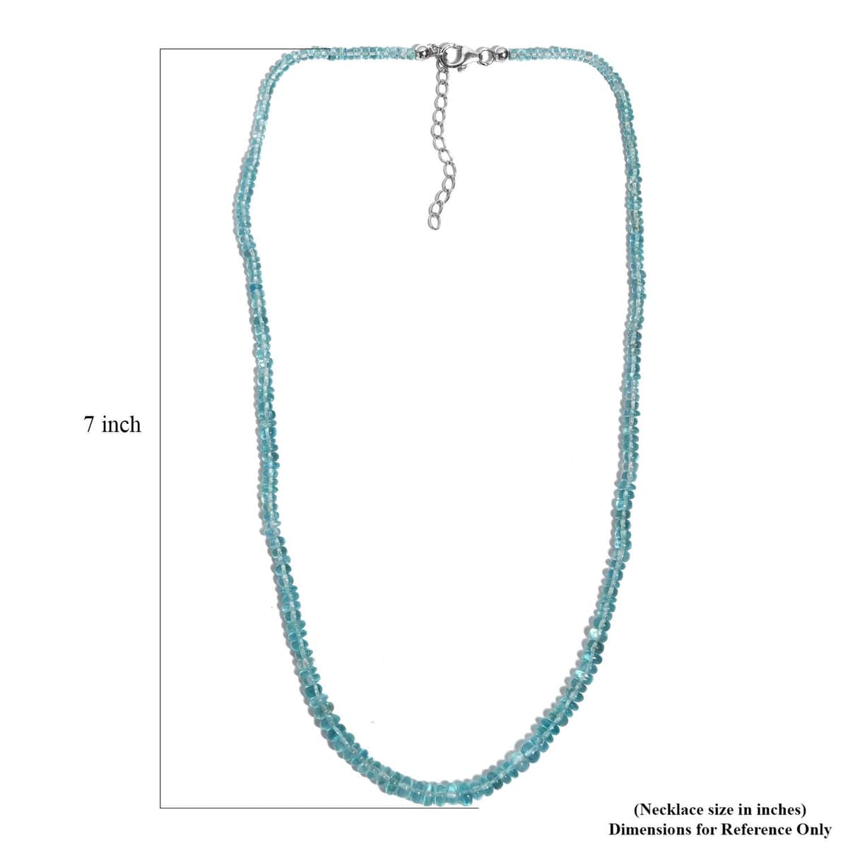 Betroka Blue Apatite 70.00 ctw Beaded Necklace in Rhodium Over Sterling Silver 18-20 Inches image number 5