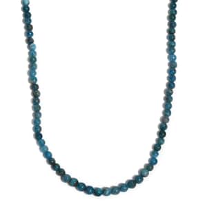 Malgache Neon Apatite 56.00 ctw Beaded Necklace in Stainless Steel 18-20 Inches