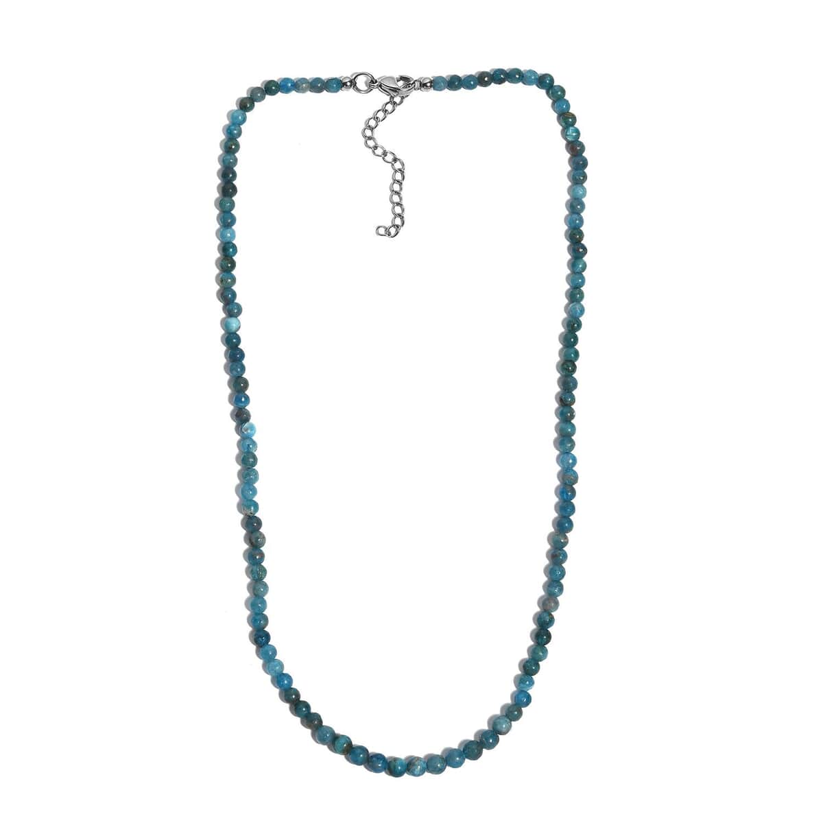 Malgache Neon Apatite 56.00 ctw Beaded Necklace in Stainless Steel 18-20 Inches image number 3