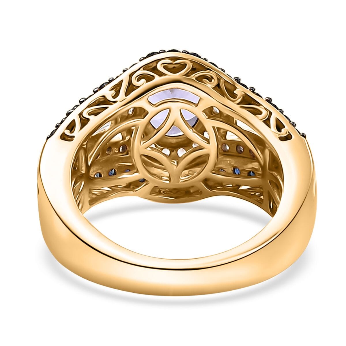 Premium Tanzanite and Multi Gemstone 2.70 ctw Eternal Elegance Ring in 18K Vermeil Yellow Gold Over Sterling Silver (Size 9.0) image number 4