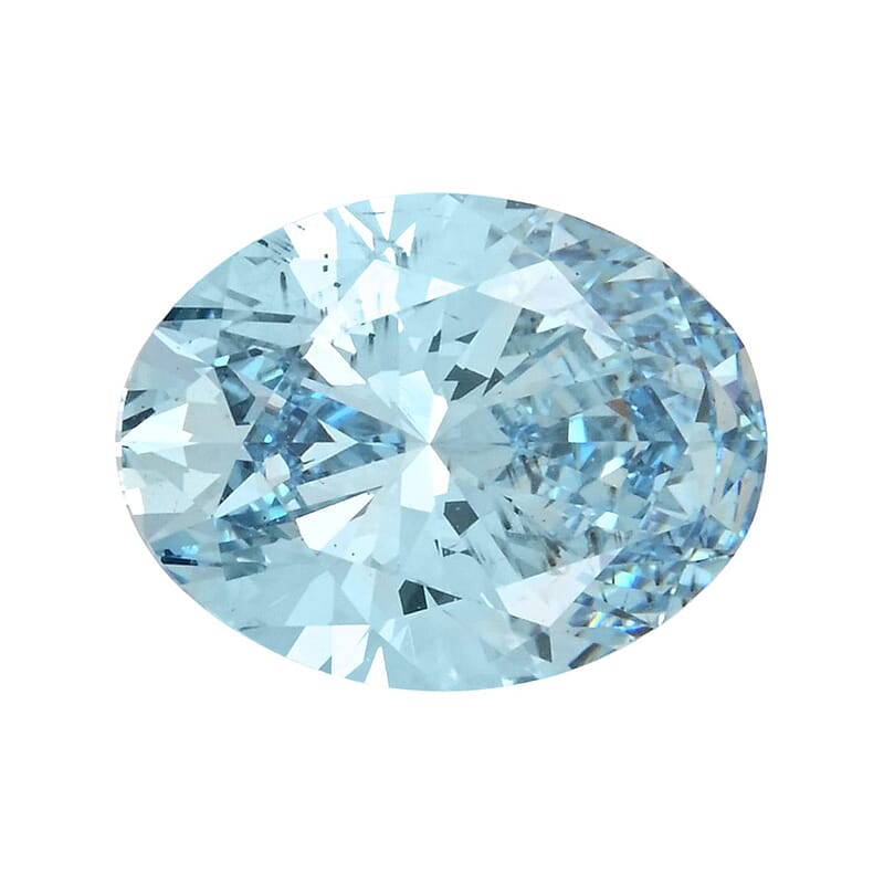 IGI Certified Luxuriant Lab Grown Blue Diamond (Oval) (VS2) 1.00 ctw