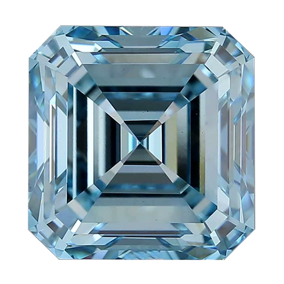 IGI Certified Luxuriant Lab Grown Blue Diamond (Asscher) (VS2) 1.00 ctw image number 0