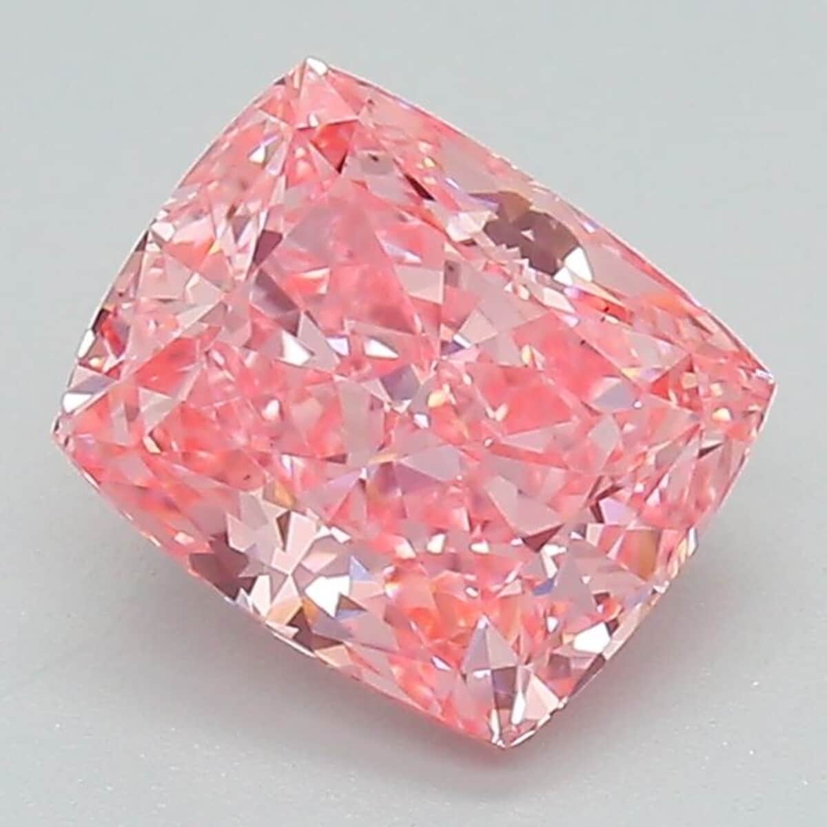 IGI Certified Luxuriant Lab Grown Pink Diamond (Cushion Square) (VS2) 1.00 ctw image number 0