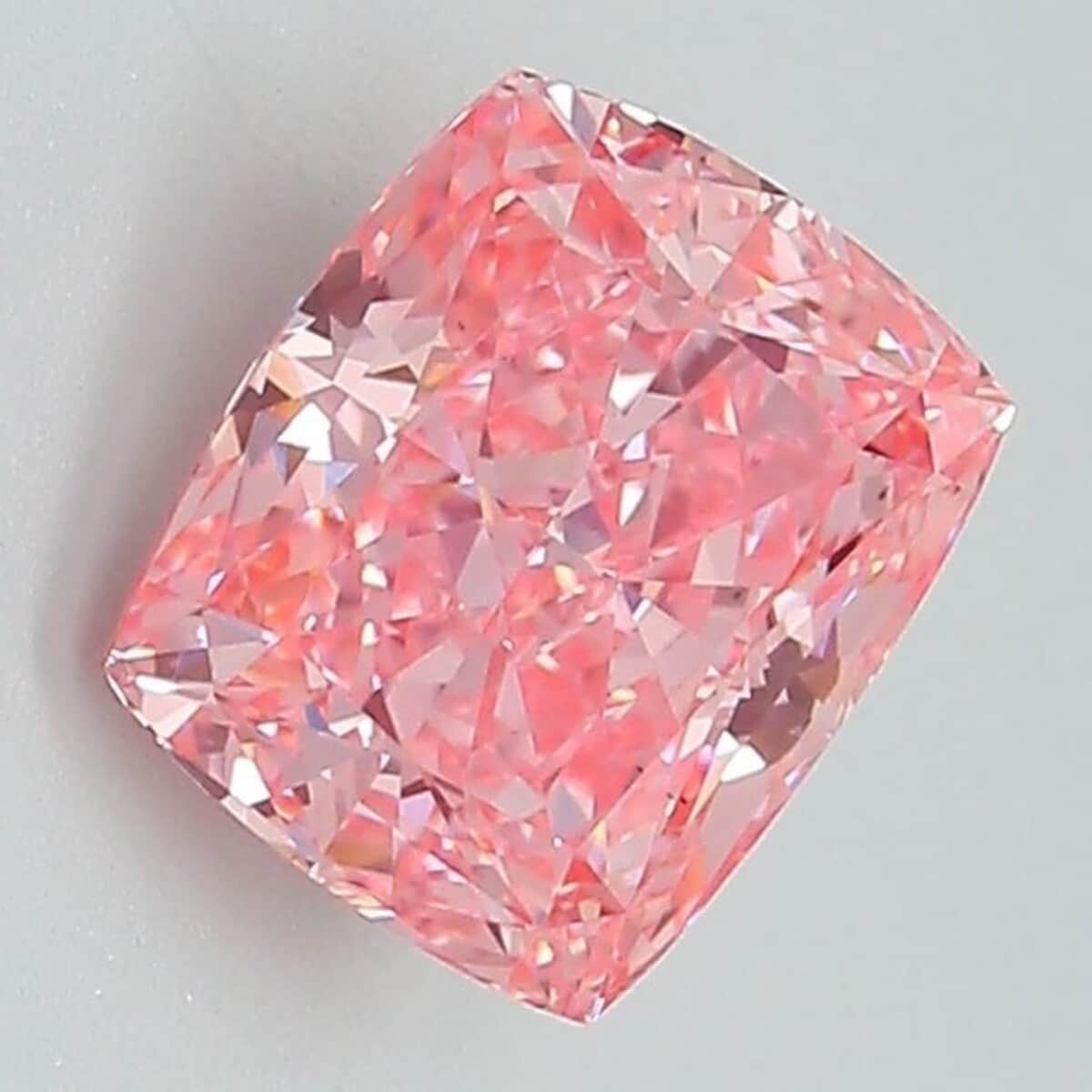 IGI Certified Luxuriant Lab Grown Pink Diamond (Cushion Square) (VS2) 1.00 ctw image number 1