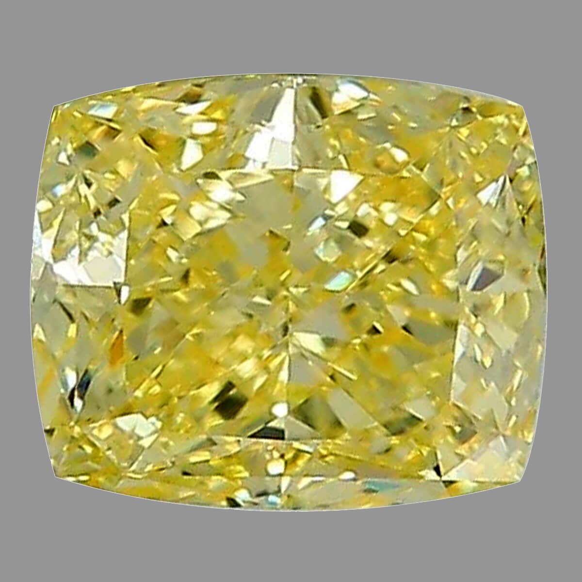 IGI Certified Luxuriant Lab Grown Yellow Diamond (Cushion Square) (VS2) 1.50 ctw image number 1