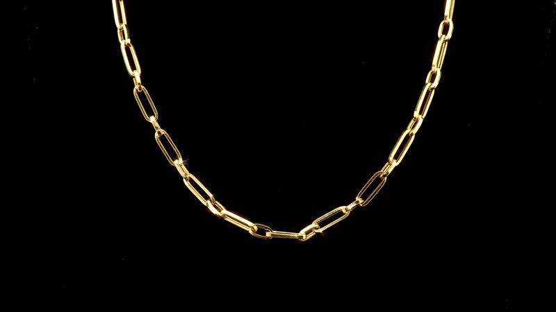 5mm Paperclip Chain Necklace in 14K Yellow Gold 18.5 Inches 8.10 Grams