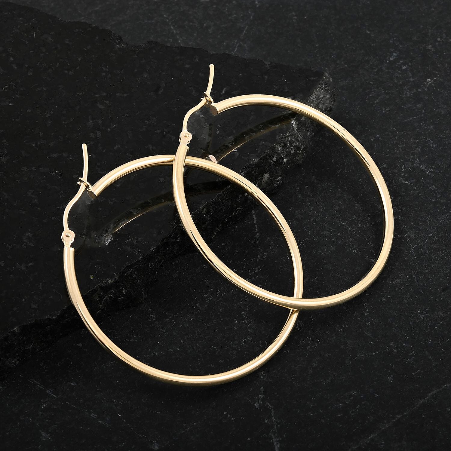 40x3mm Hoop Earrings in 14K Yellow Gold 2.60 Grams