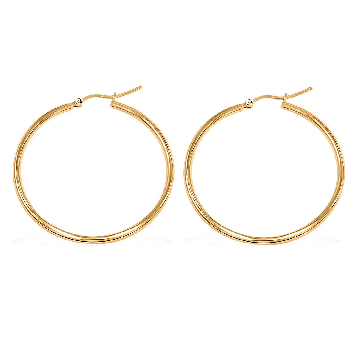 40x3mm Hoop Earrings in 14K Yellow Gold 2.60 Grams image number 3