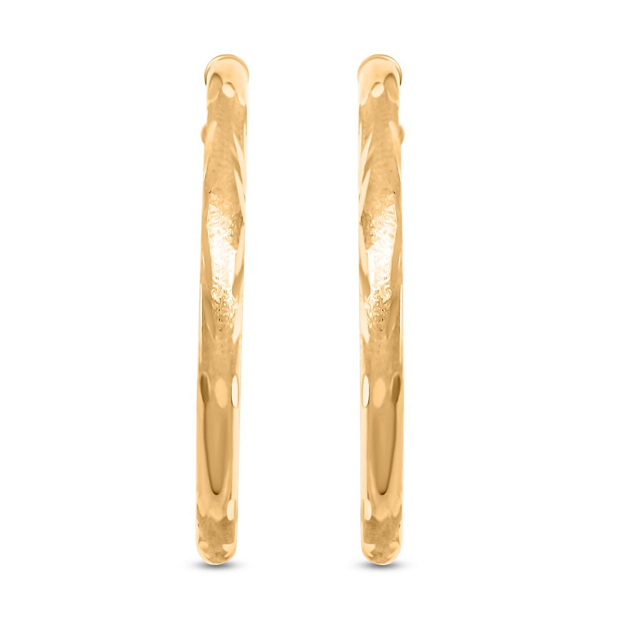 37.7x3mm Hoop Earrings in 14K Yellow Gold 2.70 Grams